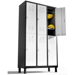 Taquillas vestuario 180cm de 6 puertas taquilla metalica (blanco y negro)