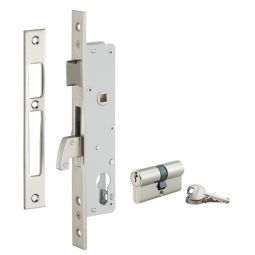 Cerradura de embutir metal con cilindro eje 25 x 85 mm