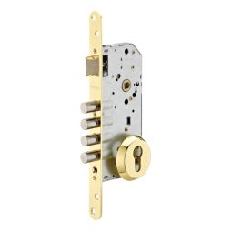 Cerradura de embutir madera con escudo eje 50 x 85 mm