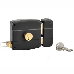 Cerradura sobreponer con doble cilindro izquierda 100x97mm