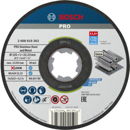 Set de 10 discos de corte X-Lock estándar para inox 125x1 mm Bosch