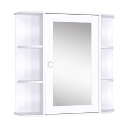 Armario de espejo 66x17x63 cm mdf, vidrio color blanco Homcom, hogar - baño