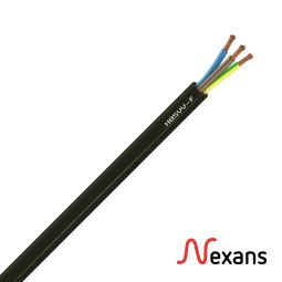 Cable H05VV-F 3G2,5mm negro Nexans rollo 100m