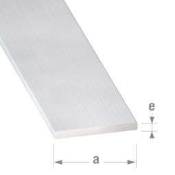 Perfil liso de aluminio 100 x 2,5 x 0,2 cm