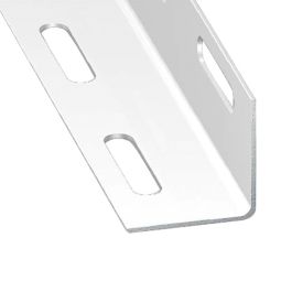 Ángulo perforado de acero blanco 250 x 3,8 x 3,8 cm