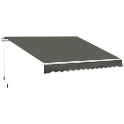 Toldo manual retráctil 350x250 cm poliéster color gris Outsunny