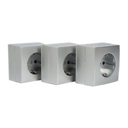 Set 3 bases enchufe superficie 16a cr