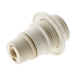 Portalámparas E14 de rosca con tope blanco