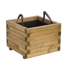 Jardinera de madera cuadrada baroque forest style 50 x 50 x 38 cm