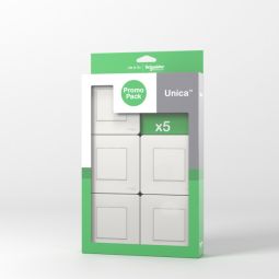 Pack conmutadores New Unica blanco 5 uds