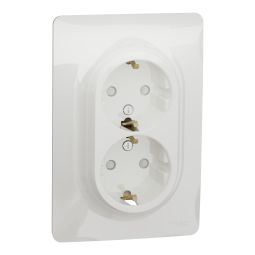 Schuko doble New Unica Blanco Polar Schneider