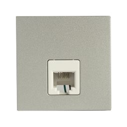Toma teléfono rj12 2 módulos New Unica Aluminio Schneider