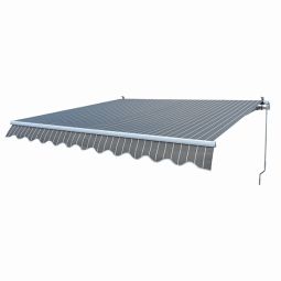 Toldo manual gris y blanco Peter 2,92 x 2,5 m