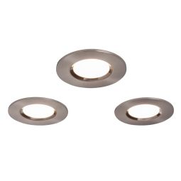 3 EMPOTRABLES LED "Etana" 5,5 W REDONDO CROMO CEPILLADO