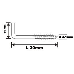 Pack 10 alcayatas roscadas escarpias blancas diall 30 x 14 mm
