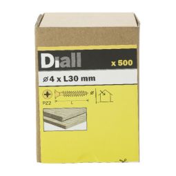 500 Tornillos para madera de acero 4x30 mm Diall
