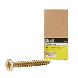 500 TORNILLOS PARA MADERA ABI PZ 5x60 MM DIALL