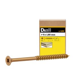 100 TORNILLOS PARA MADERA ABI PZ 6x80 MM DIALL