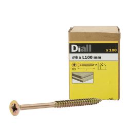 100 TORNILLOS PARA MADERA ABI PZ 6x100 MM DIALL