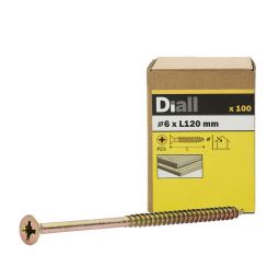 100 TORNILLOS PARA MADERA ABI PZ 6x120 MM DIALL