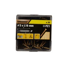 20 tornillos para madera PZ premium 3x16 mm Turbodrive