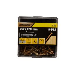 20 tornillos para madera PZ premium 4x20 mm Turbodrive