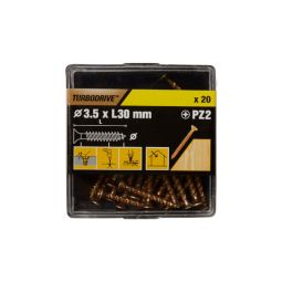 20 tornillos para madera PZ premium 3x30 mm Turbodrive