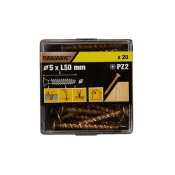 20 tornillos para madera PZ premium 5x50 mm Turbodrive