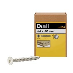200 TORNILLOS PARA MADERA INOX PZ 4x50 MM DIALL