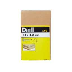 50 Tornillos barraqueros HEX 8x140  mm Diall