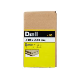 50 Tornillos barraqueros HEX 10x140  mm Diall