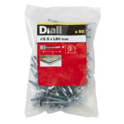 50 Tornillos para techos de acero 5,5x80 mm