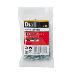 25 Tornillos autoperforantes de acero 4,8x19 mm Diall