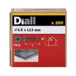 200 Tornillos autoperforantes de acero 3,5x13 mm Diall