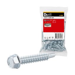 100 Tornillos autoperforantes cabeza hexagonal 5,5x32 mm Diall