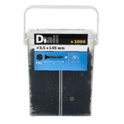 Tornillo para yeso acero negro 3,5x45 mm 1000 uds