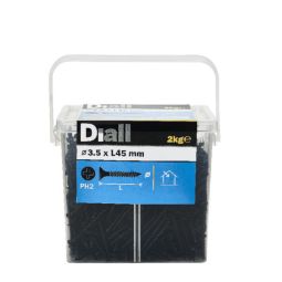 Tornillo para yeso acero negro 3,5x45 mm 2kg Diall