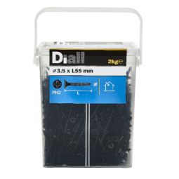 Tornillo para yeso acero negro 3,5x55 mm 2 kg Diall