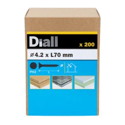 Tornillo para yeso punta afilada PH2 4,2x70x50 mm Diall 200 uds