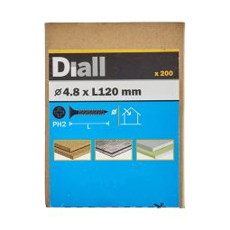 Tornillo para yeso PH2 4,8x120 mm Diall 200 uds