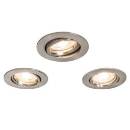 3 EMPOTRABLES LED "Caius" 4,9 W REDONDO CROMO CEPILLADO