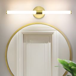 Nettlife lámpara de pared para baño LED dorado 60x12