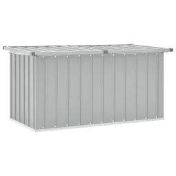 vidaXL caja de almacenaje para jardín gris 129x67x65 cm