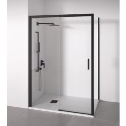 Mampara de ducha angular negra 105-110 x 67-70 cm acceso dcha. Bellobath