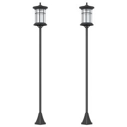 Farolas solares exterior 23.5x23.5x184 cm acero inoxidable, abs Outsunny