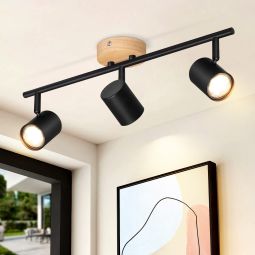 Nettlife lámpara de techo negro gu10 45x15