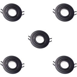 Pack 5 foco empotrable orientable classic redondo negro wonderlamp 1xgu10