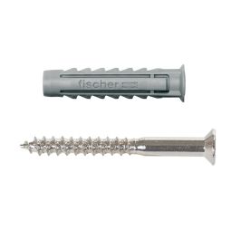 Pack 10 tacos macizo sx con tornillo fischer 8 x 40 mm