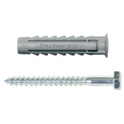 Pack 5 tacos macizo sx con tornillo hexag. fischer 10 x 50 mm