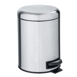 Papelera con pedal de 3L Leman acero inoxidable mate